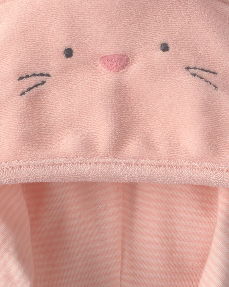 Baby Girl Bunny Terry Robe - Pink