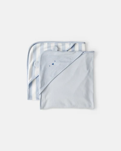 Baby 2-Pack Bear Terry Towels - Blue