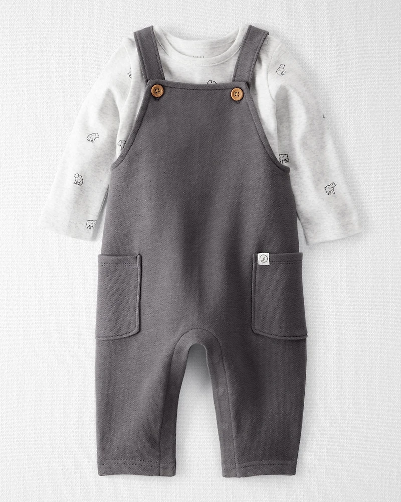 Baby 2-Piece Organic Cotton Overall Set Bear Print