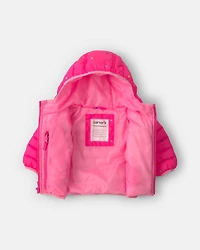Baby Midweight Packable Puffer- Pink