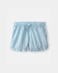 Girls Ruffle-Trim Shorts - Blue