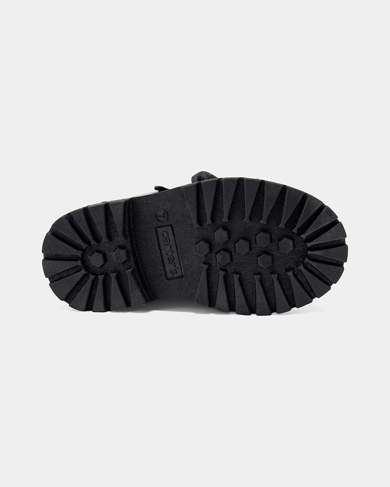 Toddler Girl Bow Ankle Boots - Black