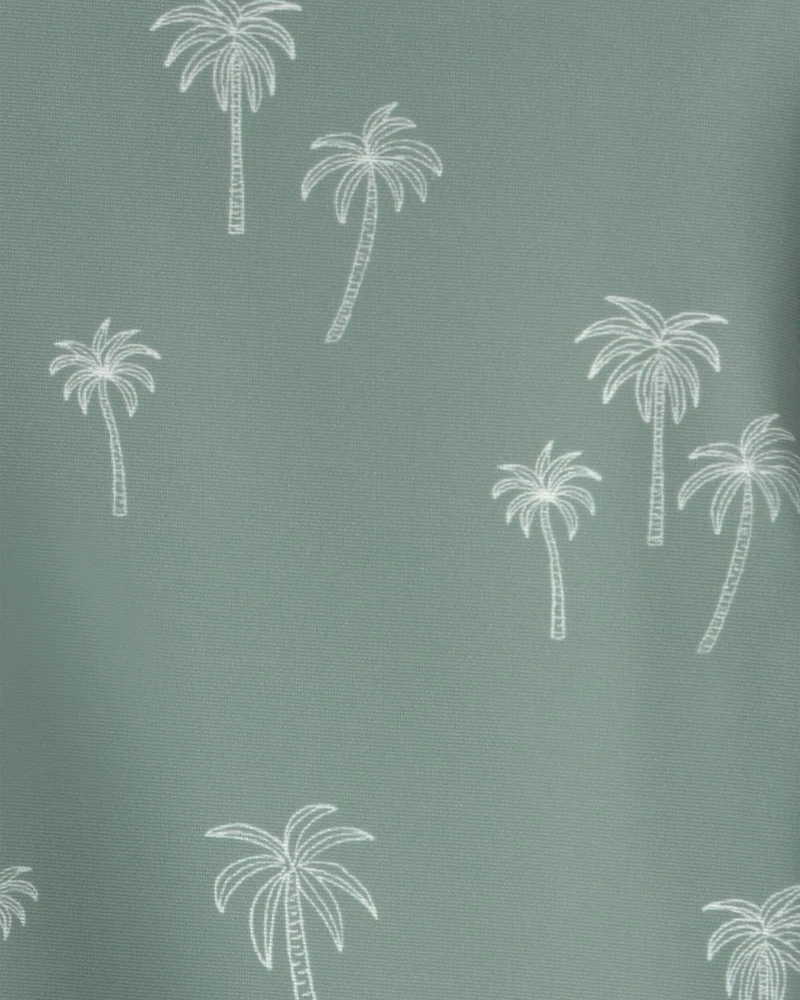 Baby Boy Recycled Long-Sleeve Romper Palm Tree Print