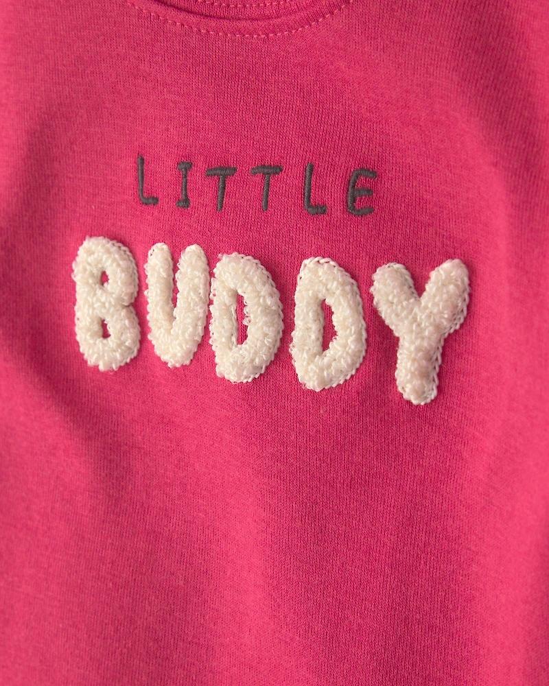 Baby Boy 2-Piece 'Little Buddy' Bodysuit & Pant Set - Red/Grey