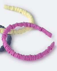 Toddler Girl 3-Pack Headbands - Dark Grey/Yellow/Purple