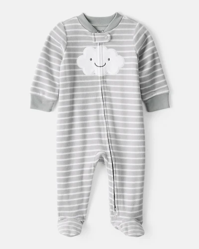 Baby Cloud Print Loose Fit Sleeper - Grey