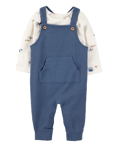 Baby 2-Piece Long-Sleeve Tee & Thermal Coverall Set