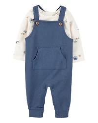 Baby 2-Piece Long-Sleeve Tee & Thermal Coverall Set