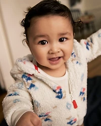 Baby Boy 3-Piece DayDream Fleece Aztec Sherpa Outfit Set - Cream