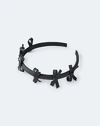 Toddler Girl Faux Leather Bow Headband - Black