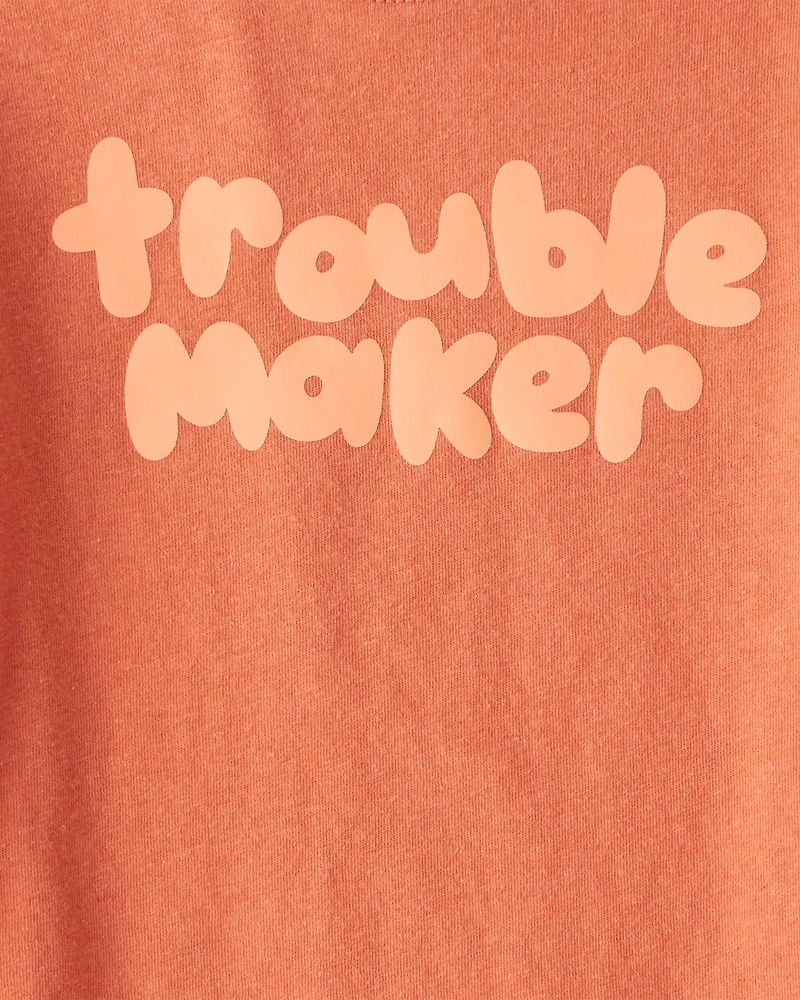 Toddler Boy Troublemaker Long-Sleeve Graphic Tee - Orange