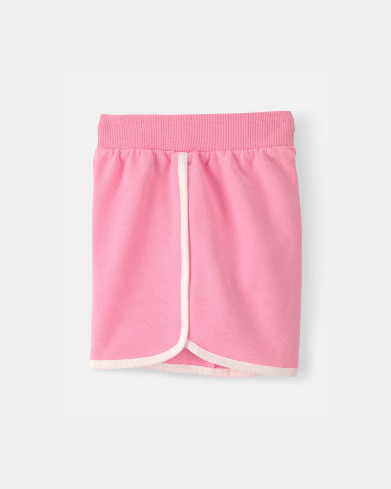 Girls French Terry Active Shorts - Pink
