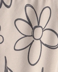 Baby Girl Floral Ladybug Bike Shorts - Brown