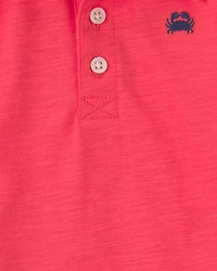 Baby Boy 2-Piece Polo Shirt & Short Set - Orange/Blue