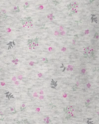 Baby Girl 4-Pack Swan Floral Long-Sleeve Bodysuits - Grey/Purple/Ivory