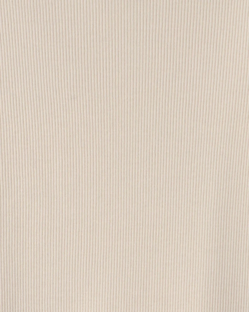 Girls Long-Sleeve Ribbed Top - Cream