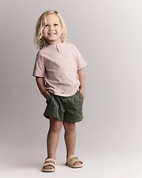 Toddler Standard Short with Pockets Dot Print- Olive