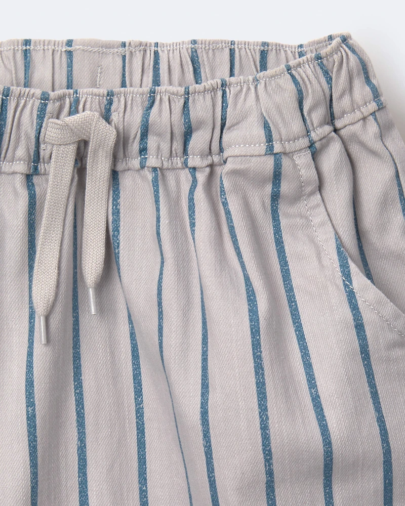 Toddler Boy Playground Shorts Stripes - Grey