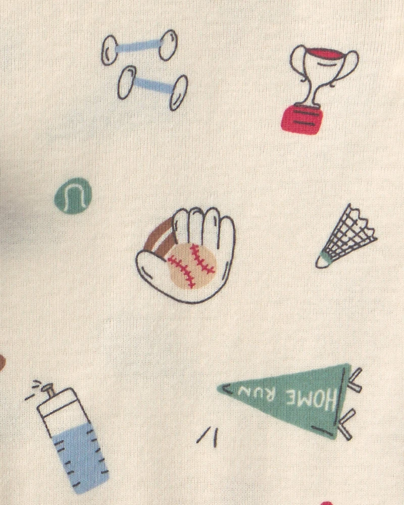 Baby Boy 3-Piece Football Bodysuit & Pant Set - Grey/Ivory