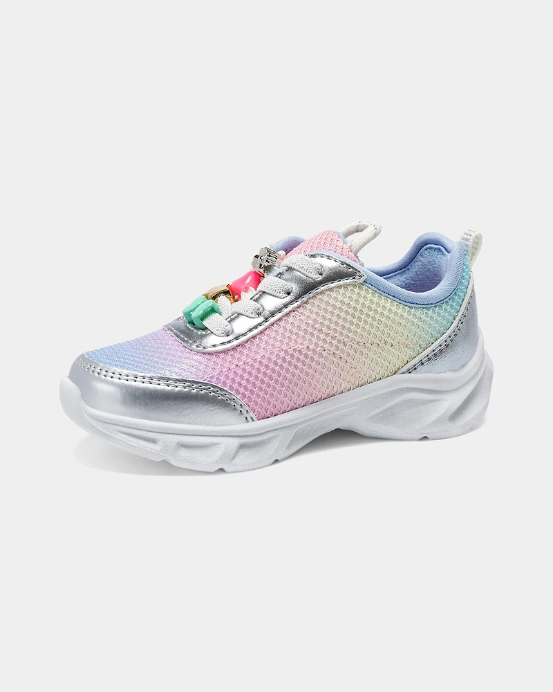 Toddler Girl Metallic Sneakers  - Silver