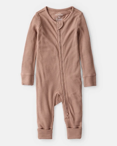 Baby Solid PurelySoft Long-Sleeve 2-Way Zip Sleeper - Brown