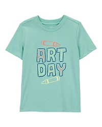Toddler Boy Art Day Short-Sleeve Graphic Tee - Teal