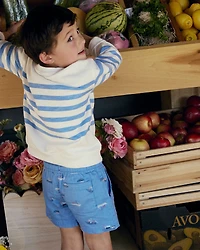 Toddler Boy Sailboat Twill Shorts - Blue