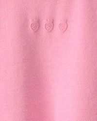 Baby Girl Strawberry French Terry Pullover Sweatshirt - Pink