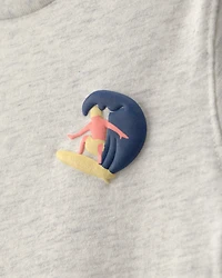 Baby Boy Surfer Graphic Tee - Grey