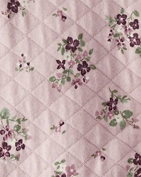 Baby Quilted Double Knit Floral Pram Made with Organic Cotton