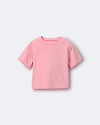 Toddler Girl Rolled Cuff Tee - Light Pink
