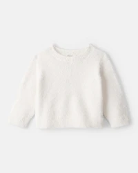 Baby Girl Brushed Sweater - White