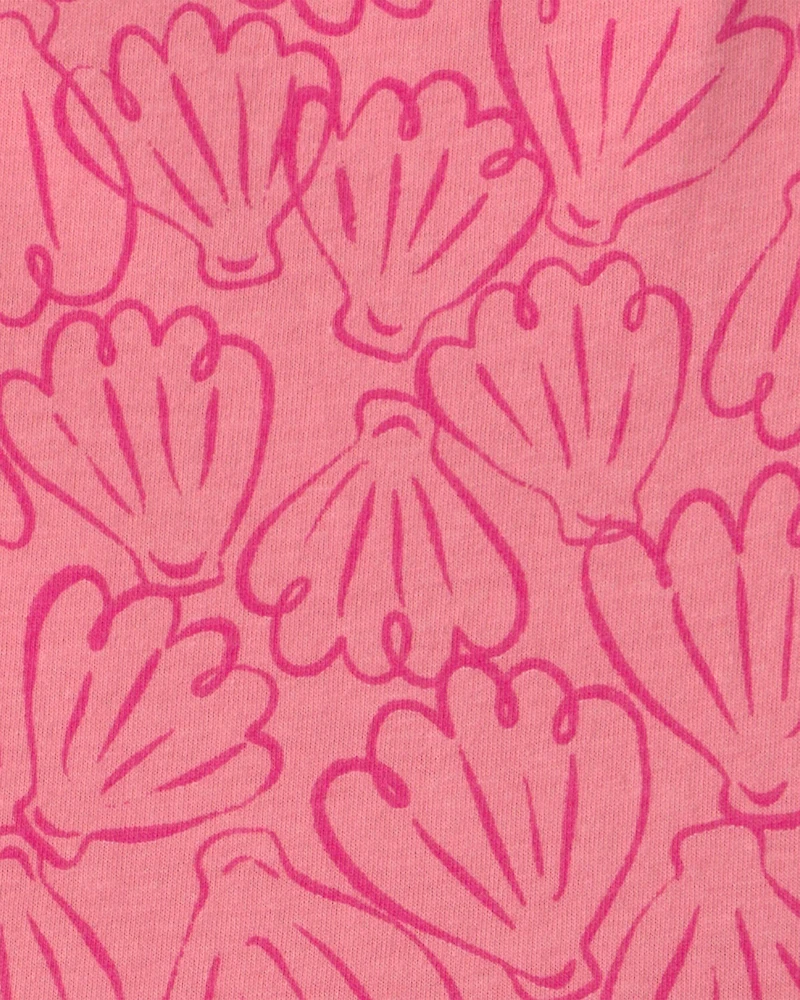 Girls Shell Romper - Coral