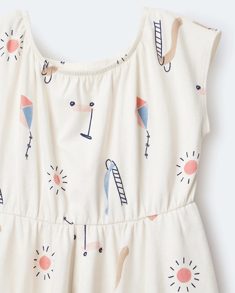 Toddler Girl Avenue Twirl™ Dress Park Day Print - Cream