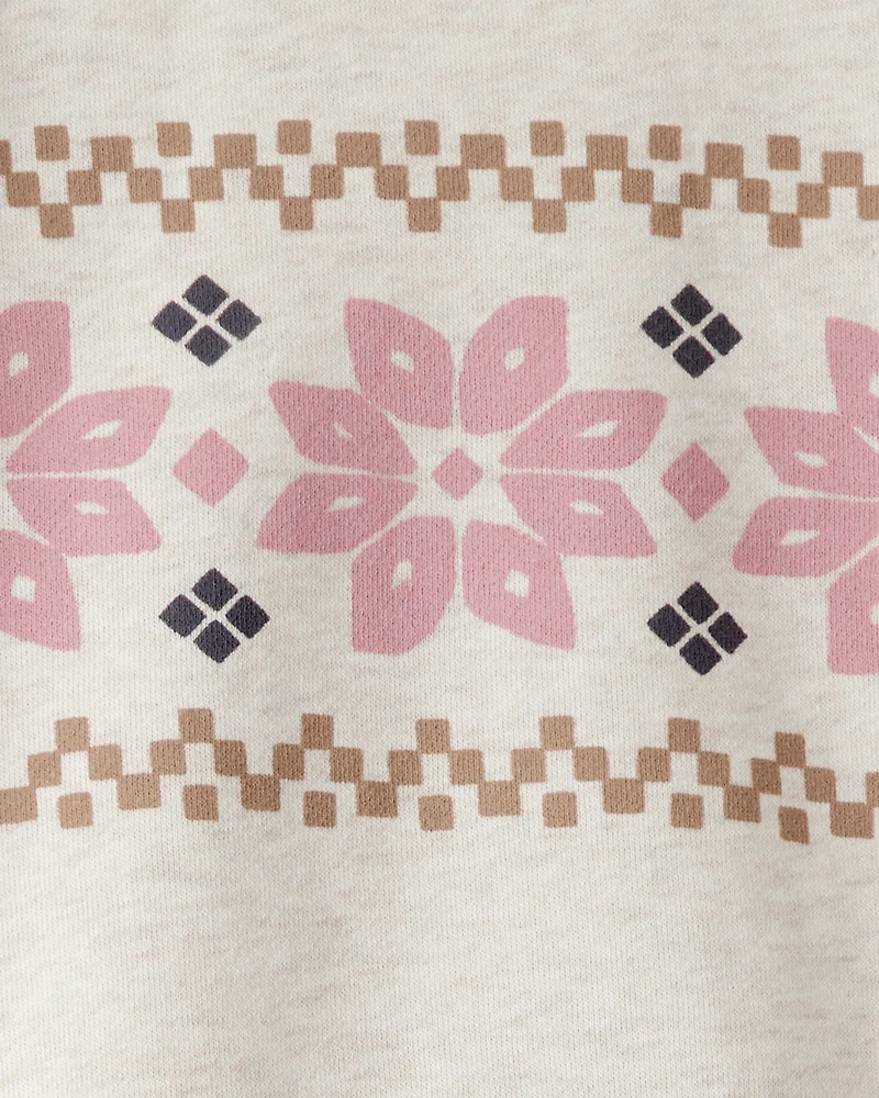 Toddler Girl Fairisle Pullover & Rib Pant Set - Cream