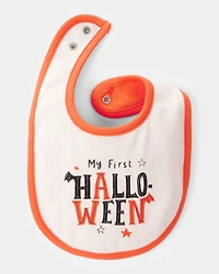 Baby My First Halloween Teething Bib - Orange/White