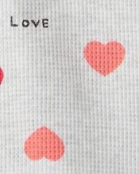 Toddler Girl Heart Top & Pant Set - Grey