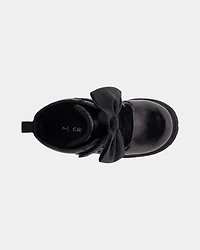Toddler Girl Bow Ankle Boots - Black