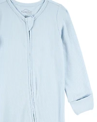 Baby Boy Solid 2-Way Zip PurelySoft Sleeper Pyjamas - Blue