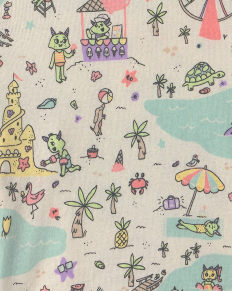 Toddler Girl 2-Piece Monster pyjama Set