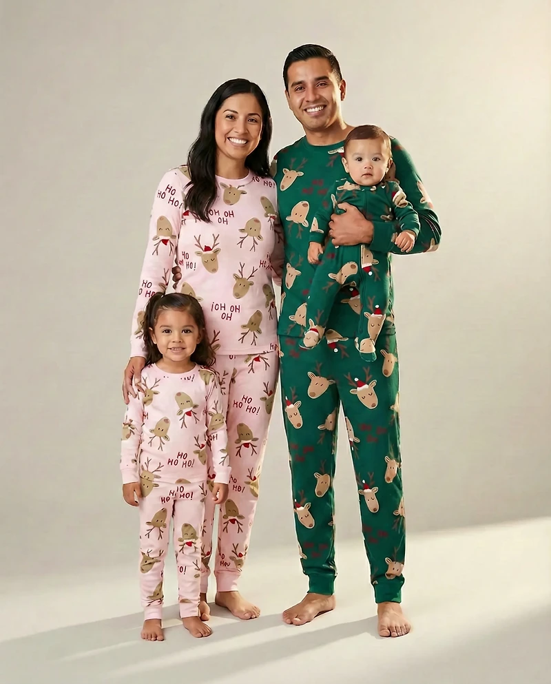 Toddler Reindeer Snug Fit 2-Piece Pyjamas - Pink