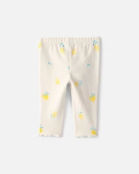 Baby Girl Lemon Rib Pants - Ivory