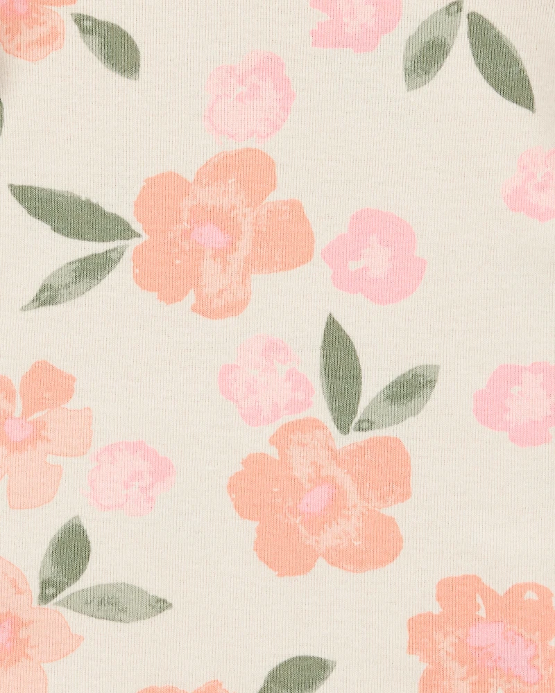 Baby Girl 5-Pack Floral Horses Short-Sleeve Cotton Bodysuits