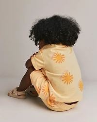 Toddler Boy Button-Down Short-Sleeve Shirt Sunny Life Print - Yellow