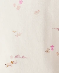 Baby Girl 2-Piece Velour Long-Sleeve Snug Fit Overall Set - Purple