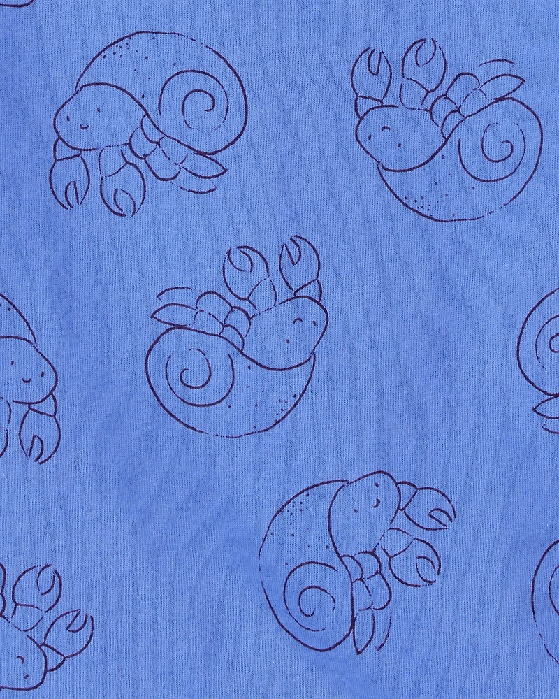 Baby Hermit Crab Print Cotton Romper