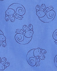 Baby Hermit Crab Print Cotton Romper