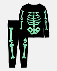 Toddler 2-Piece Glow Halloween Skeleton 100% Snug Fit Cotton Pyjamas