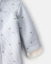 Baby Boy Dinosaur Print Long-Sleeve Jumpsuit - Blue