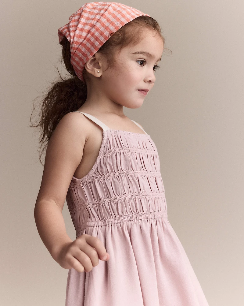 Toddler Girl Smocked Dress - Light Pink